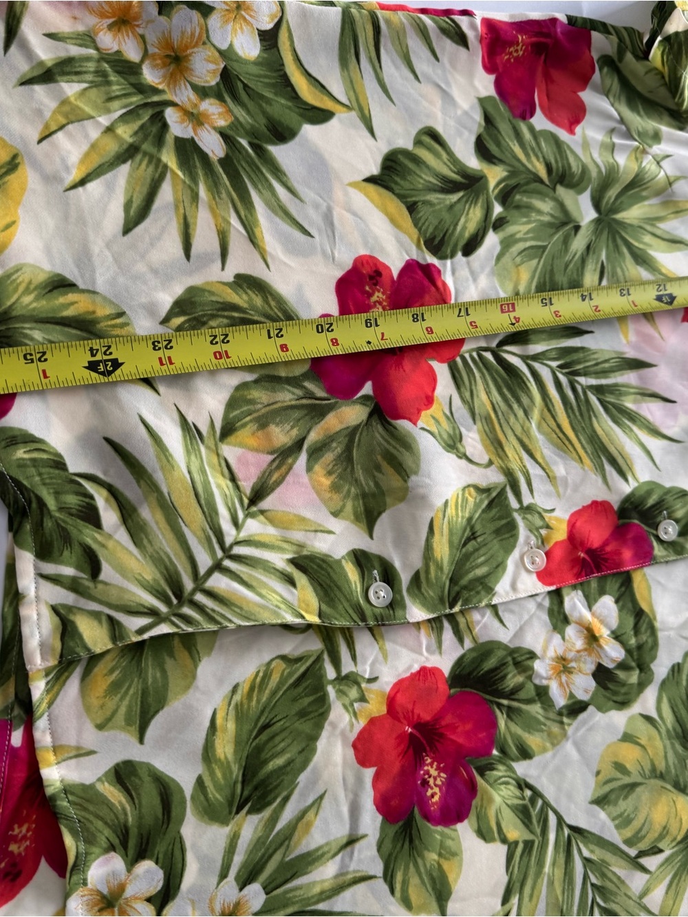 Lauren Ralph Lauren Cream Tropical Floral Button-Down Shirt - Picture 3 of 6